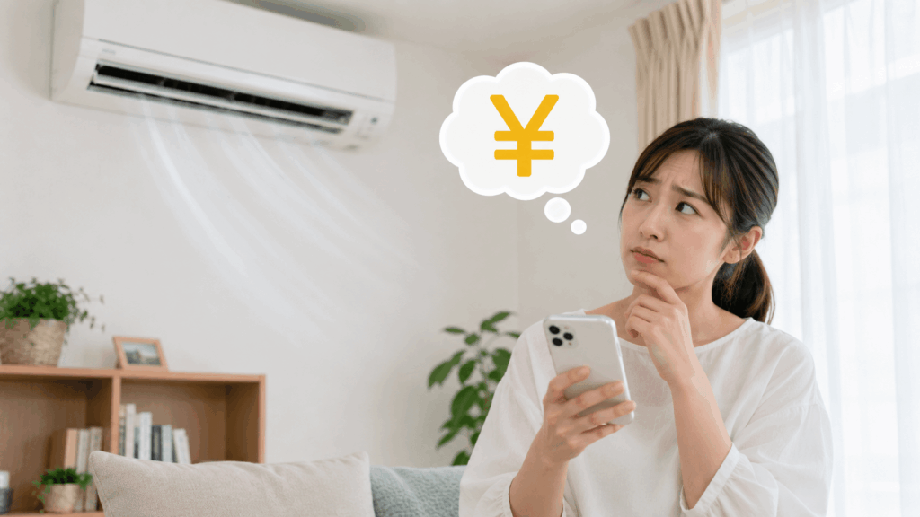 スマホで検索する若い主婦