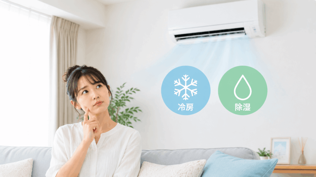 ソファーに座って考える若い主婦