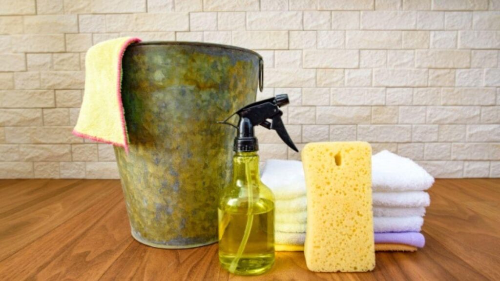 用意された掃除道具の様子
