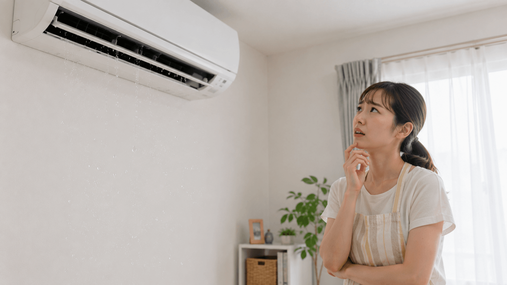 エアコンから水が飛ぶ様子